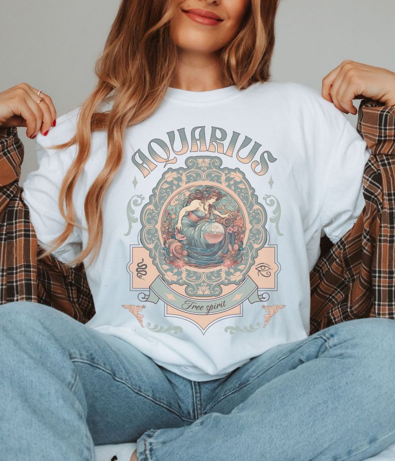 Aquarius Vintage Style T-shirt