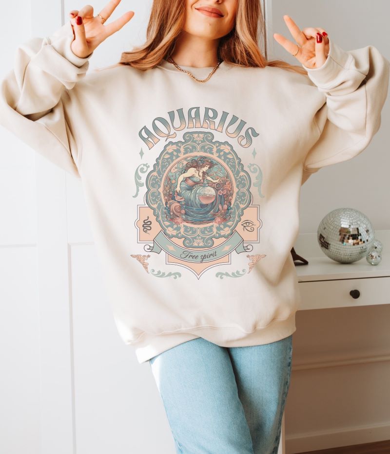 Aquarius Vintage Style Sweatshirt