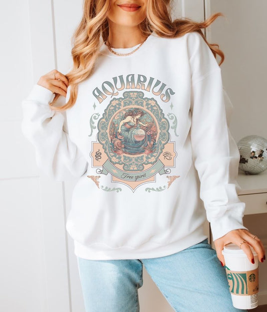 Aquarius Vintage Style Sweatshirt