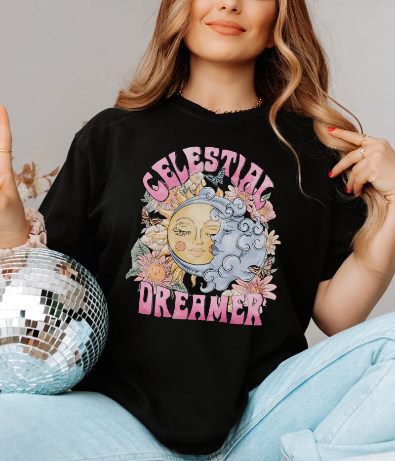 Celestial Dreamer Vintage Distressed T-shirt
