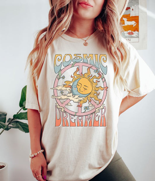 Cosmic Dreamer Retro Style T-shirt