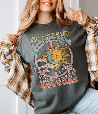 Cosmic Dreamer Retro Style T-shirt