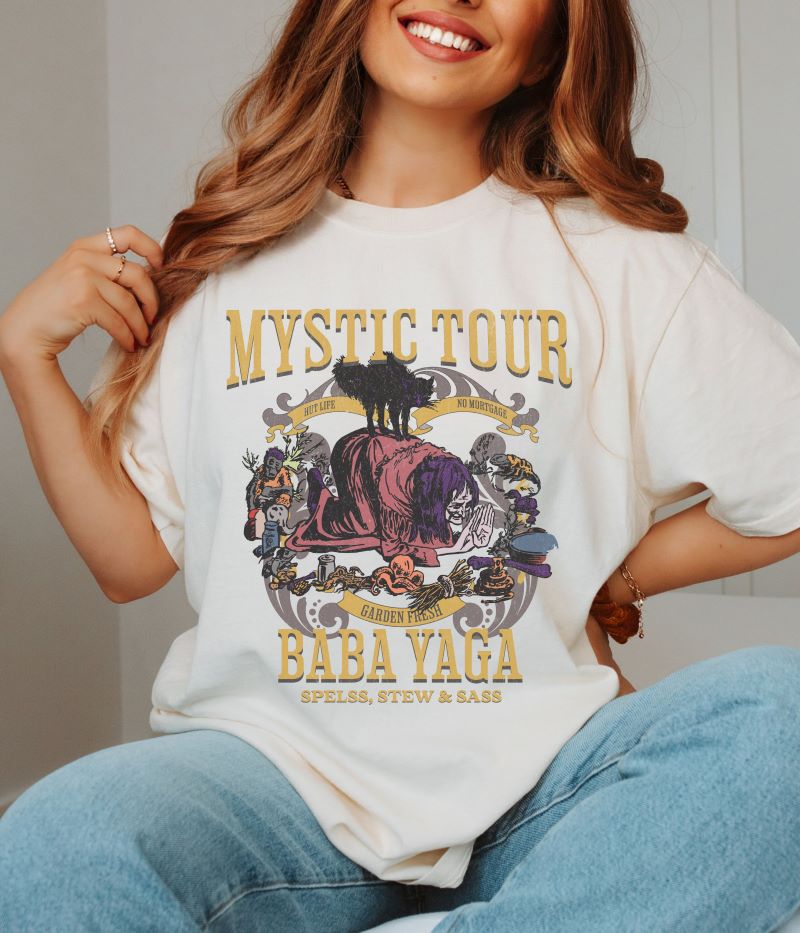 Mystic Tour Baba Yaga Witchy T-shirt