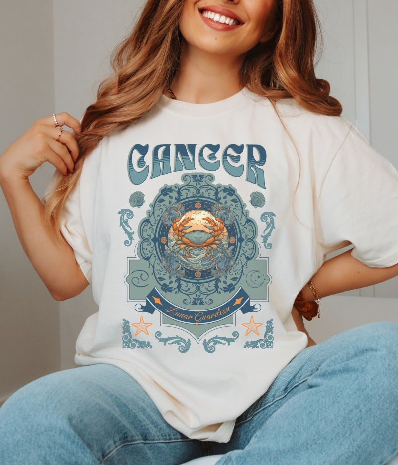 Zodiac Cancer Vintage Style T-shirt