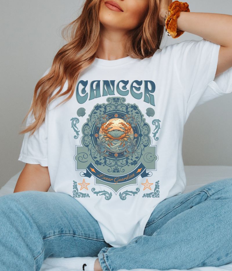 Zodiac Cancer Vintage Style T-shirt
